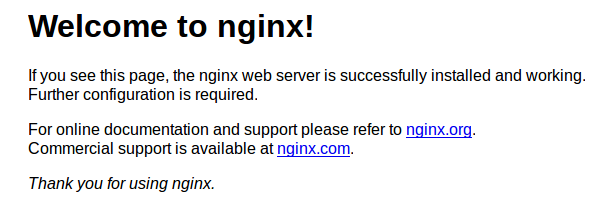 Nginx default welcome page